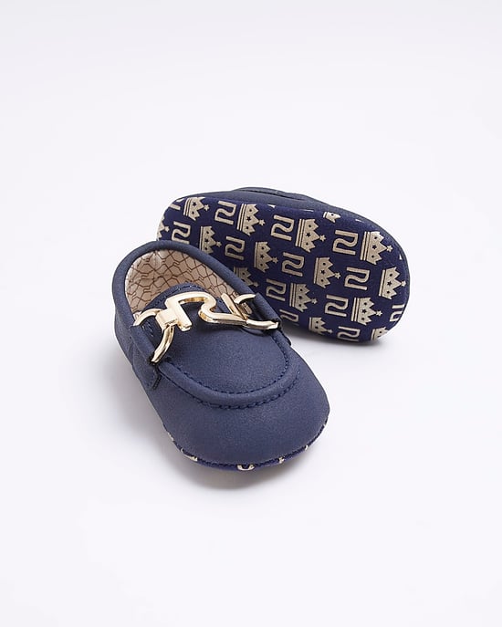 River Island Baby Boys Loafers Blue Suedette - Image 3
