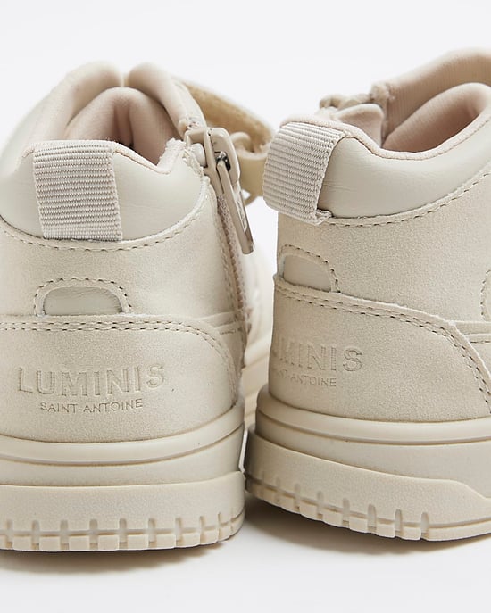 River Island Mini Boys Trainers Cream Velcro High Top - Image 5