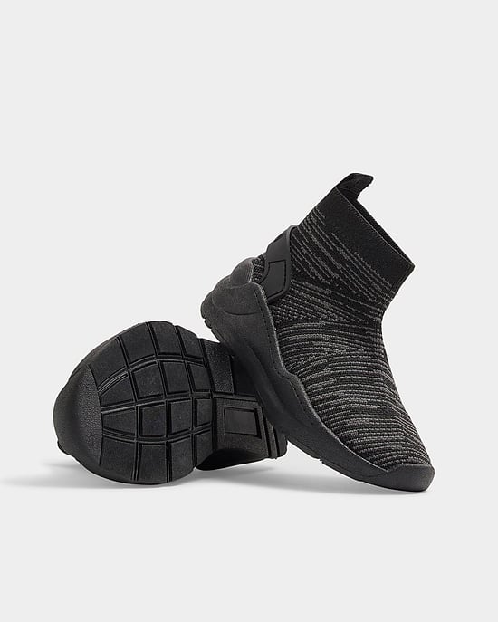River Island Mini Boys Sock Trainers Black High Top - Image 4