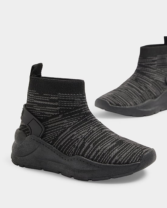 River Island Mini Boys Sock Trainers Black High Top - Image 5