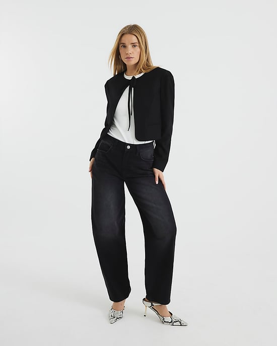 River Island Womens Blazer Black Tie Front - Image 2