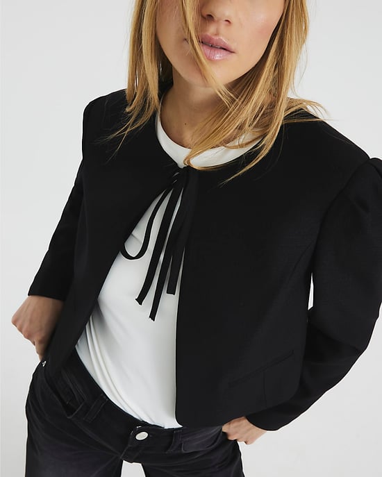 River Island Womens Blazer Black Tie Front - Image 5