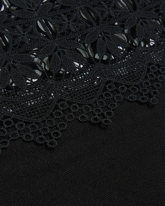 River Island Womens Jumper Black Hybrid Lace Knit - Image 4