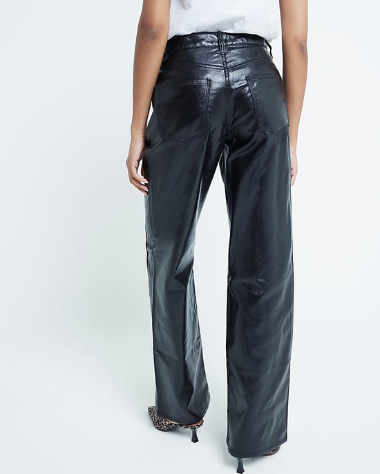 River Island Womens Coated Jeans Black Relaxed Straight - Image 2