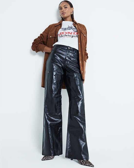 River Island Womens Coated Jeans Black Relaxed Straight - Image 3