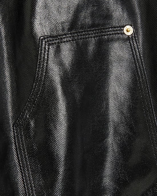 River Island Womens Coated Jeans Black Relaxed Straight - Image 4