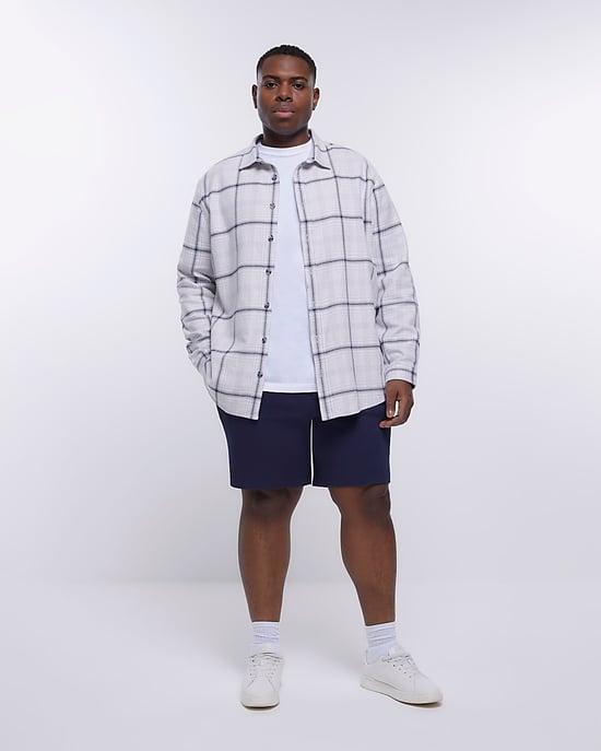 River Island Mens Shorts Big & Tall Navy Slim Fit Twill - Image 2