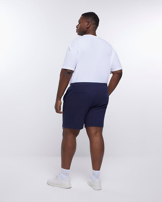 River Island Mens Shorts Big & Tall Navy Slim Fit Twill - Image 3