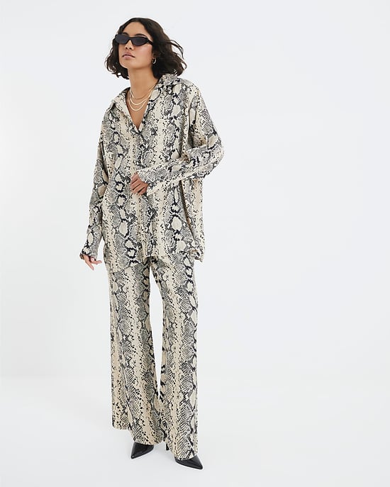 River Island Womens Shirt Cream Oversized Snake - Image 5