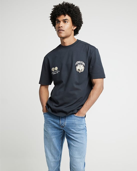 River Island Mens Slim Fit Jeans Blue - Image 4