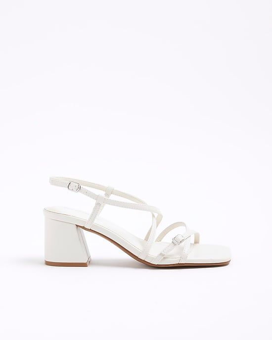 River Island Womens Sandals White Wide Fit Strappy Block Heel - Image 2