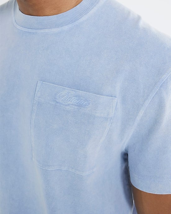 River Island Mens T-Shirt Blue Regular Fit Washed - Image 4