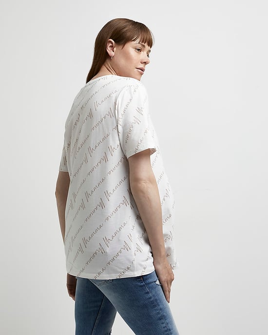 River Island Womens T-Shirt And Babygrow Set Cream Maternity - Image 2