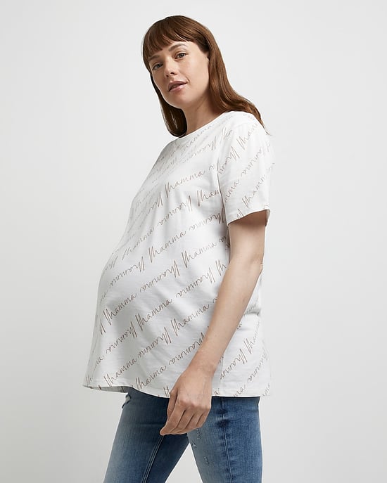River Island Womens T-Shirt And Babygrow Set Cream Maternity - Image 4