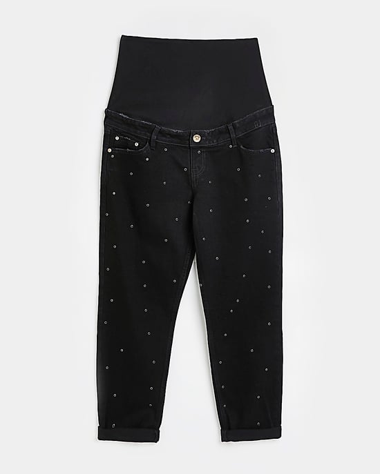 River Island Womens Mom Jeans Black Mid Rise Maternity - Image 5