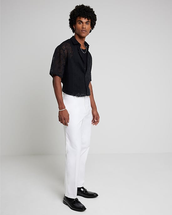 River Island Mens Tuxedo Trousers White - Image 5