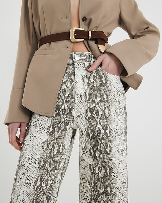 River Island Womens Culottes Brown Denim Snake High Rise - Image 5