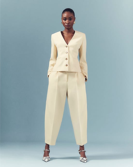 River Island Womens Barrel Leg Trousers Yellow Slim - Image 1