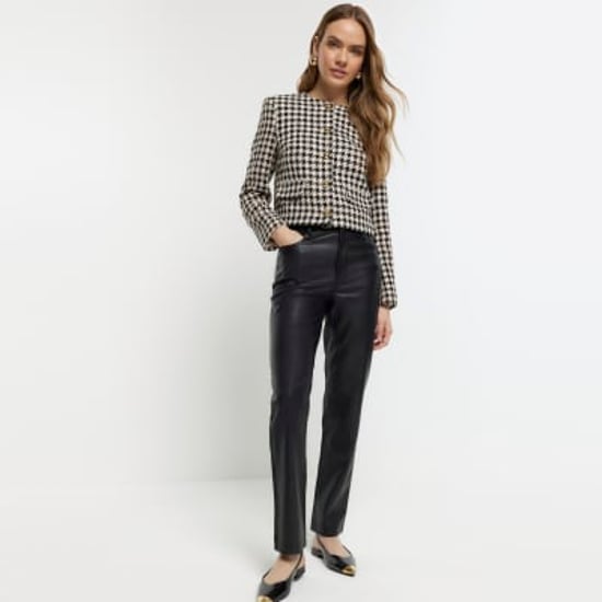 River Island Womens Straight Trousers Black Faux Leather - Image 4