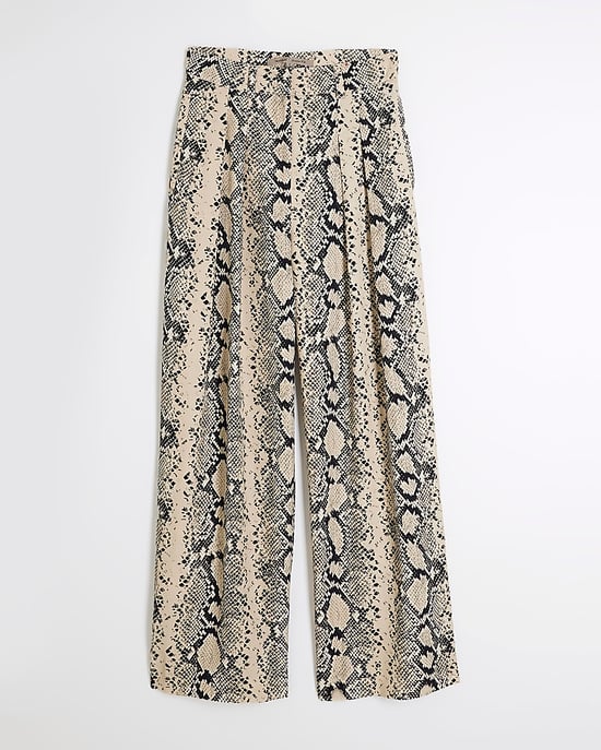 River Island Womens Wide Leg Trousers Cream Snake - Image 4