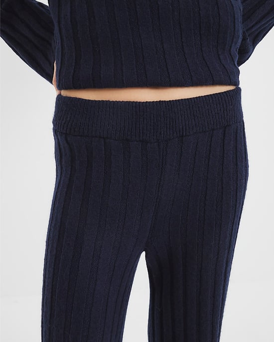 River Island Womens Flared Trousers Navy Ribbed - Image 3