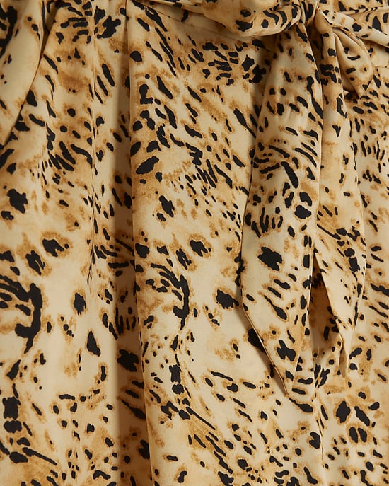 River Island Womens Crop Wide Leg Trousers Brown Leopard Print - Image 4