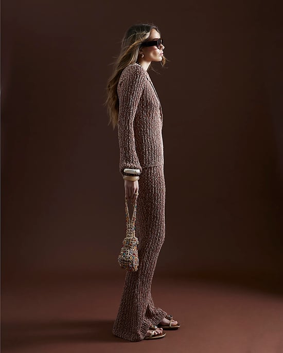 River Island Womens Flared Trousers Brown Knitted - Image 2