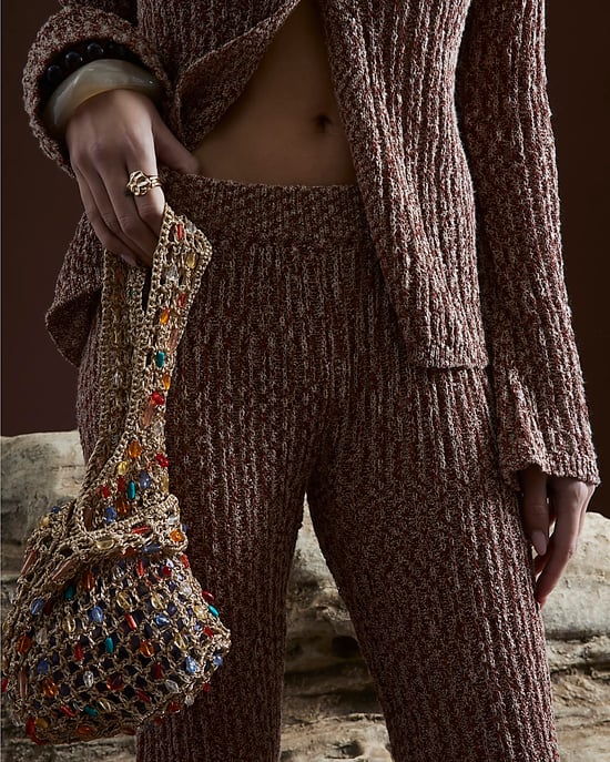 River Island Womens Flared Trousers Brown Knitted - Image 4