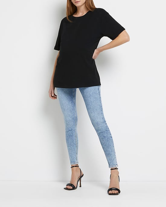 River Island Womens Skinny Jeans Blue Mid Rise Maternity - Image 5