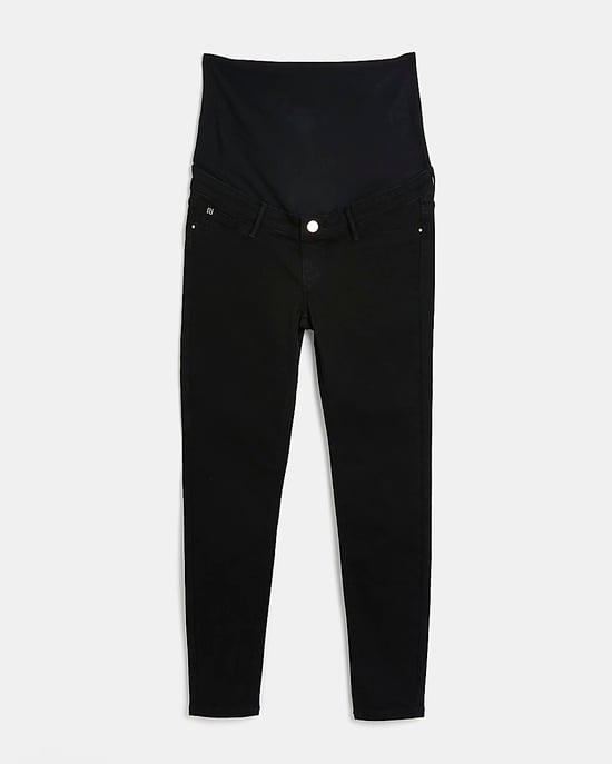 River Island Womens Skinny Jeans Black Molly Mid Rise Maternity - Image 5