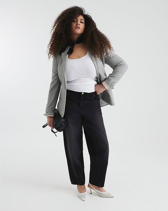 River Island Womens Barrel Jeans Black Elasticated Waist - Image 4