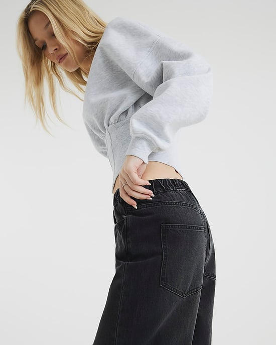 River Island Womens Barrel Jeans Black Elasticated Waist - Image 5