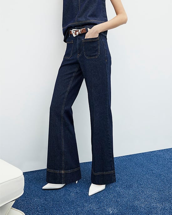 River Island Womens Wide Leg Jeans Indigo High Waisted Pocket - Image 1