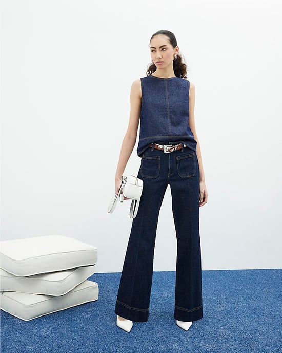 River Island Womens Wide Leg Jeans Indigo High Waisted Pocket - Image 5