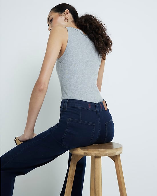 River Island Womens Wide Leg Jeans Indigo Pocket Front - Image 3