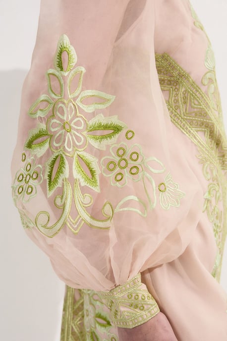 Petite Embroidered Organdie Balloon Woven Mini Dress - Image 3