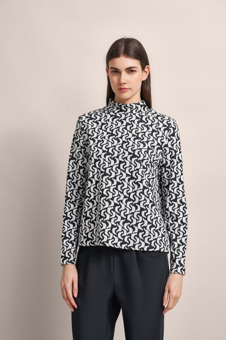 Bugatti Damen Shirt met lange mouwen en grafische patronen - Image 1