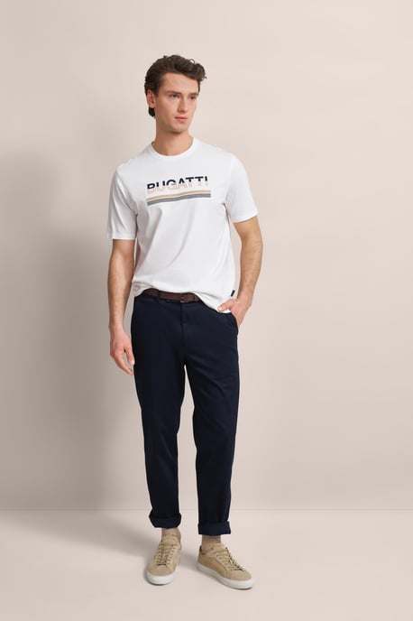 Bugatti Herren T-shirt met rubberen logo-opdruk - Image 4