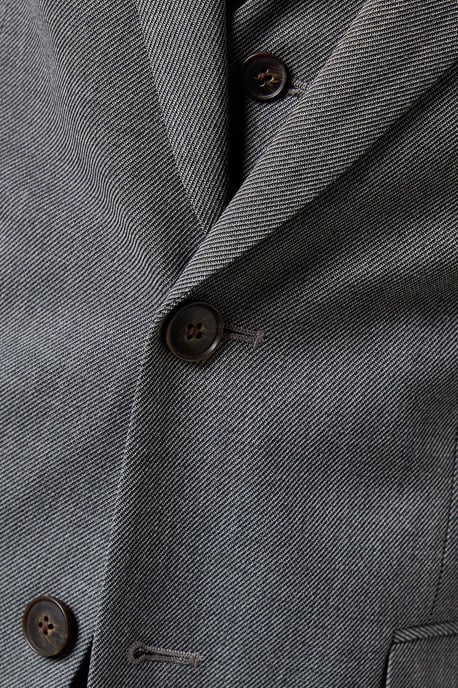 Mid Grey Twill Slim Fit Suit Jacket - Image 5