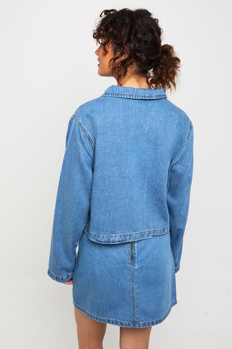 Denim Pocket Detail Mini Skirt - Image 2