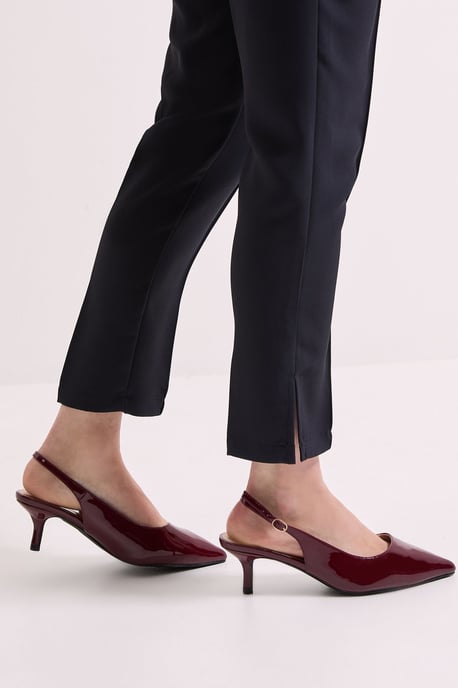 Wide Fit Dova Slingback Kitten Heel Court Shoes - Image 1