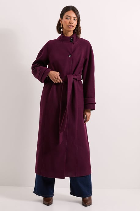 Classic Midi Funnel Neck Coat - Image 1