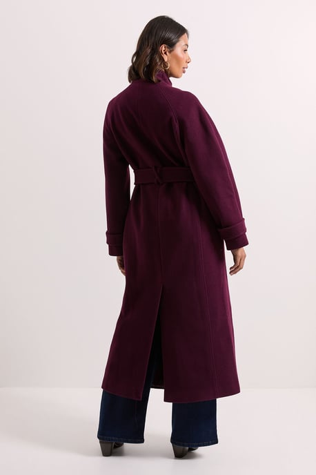 Classic Midi Funnel Neck Coat - Image 3