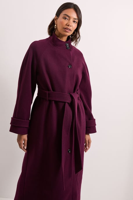 Classic Midi Funnel Neck Coat - Image 4