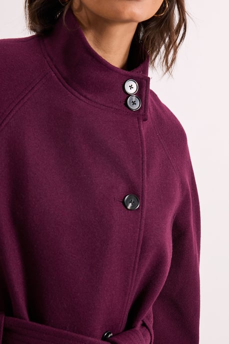 Classic Midi Funnel Neck Coat - Image 5