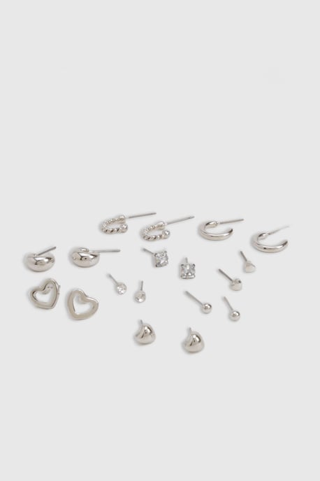 Silver Stud Earring 9 Pack - Image 3