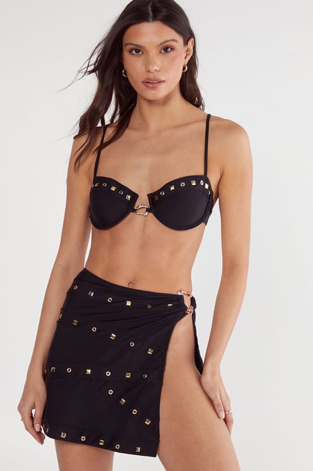 Ring Studded Underwire 3pc Bikini Set - Image 3