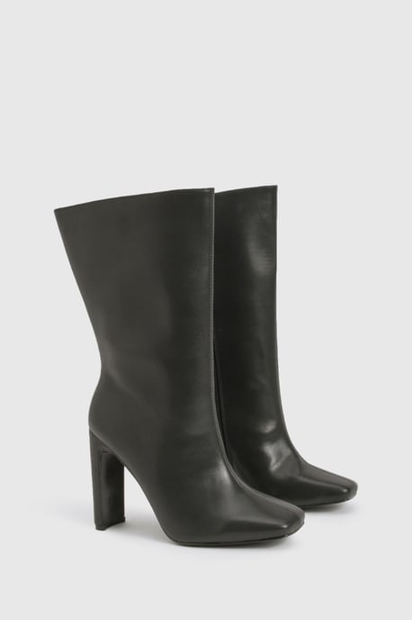 Wide Fit Square Toe Heeled Boots - Image 2
