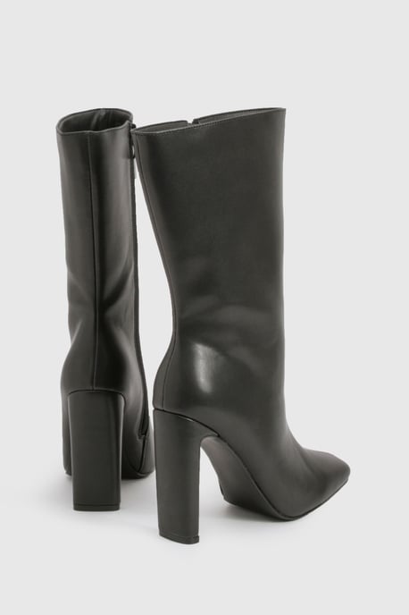 Wide Fit Square Toe Heeled Boots - Image 4