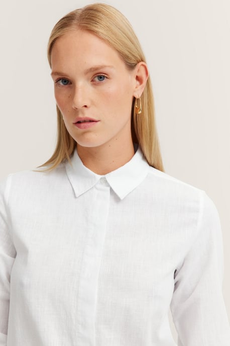 Bugatti Damen Overhemd blouse in katoen-linnen mix - Image 4